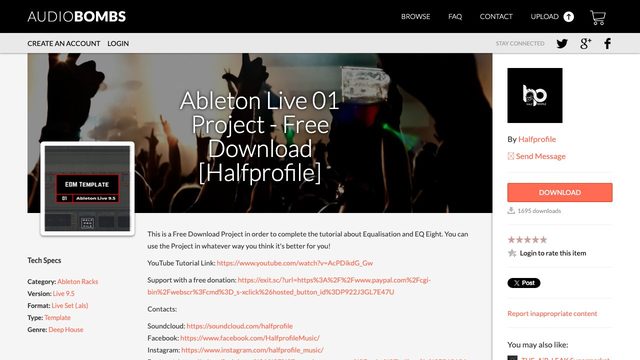 Free Ableton 9.5 Deep House Live Set – EQ Tutorial (Halfprofile)