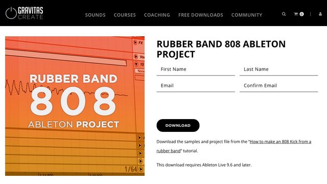 Free Ableton Live 9.6 Project: Rubber Band 808 Kick (Gravitas Create)