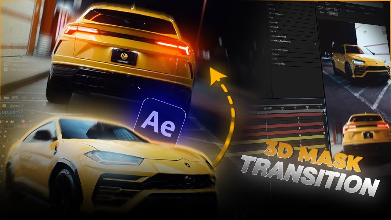 Free After Effects Project: No-Plugin 3D Mask Transition (GTR Auto)