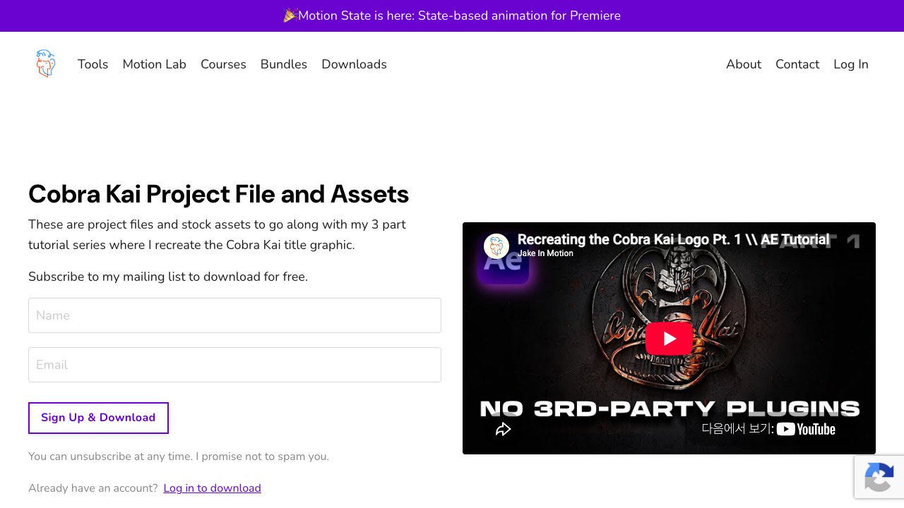 Free After Effects Project: Cobra Kai End Title (Jake Bartlett)