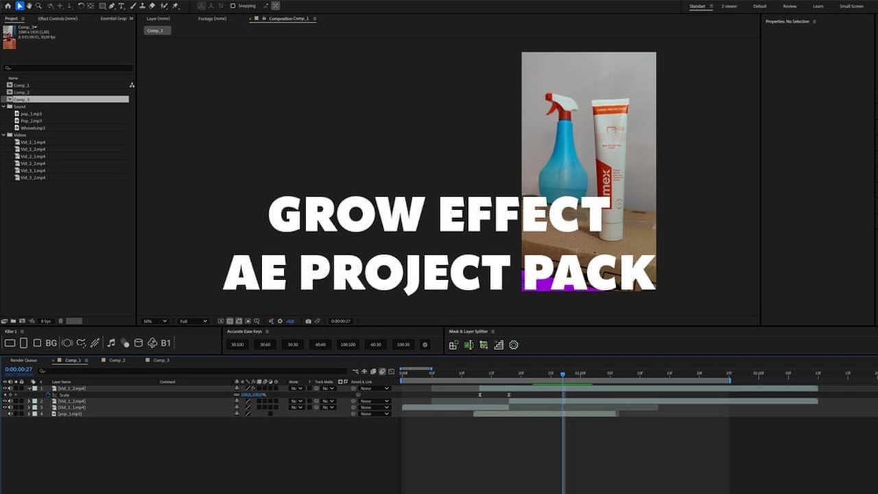 Free After Effects 2023 Project: Grow Effect Pack with SFX (s1lax)