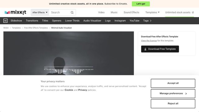 Free After Effects Template: Minimal Audio Visualizer (Mixkit)
