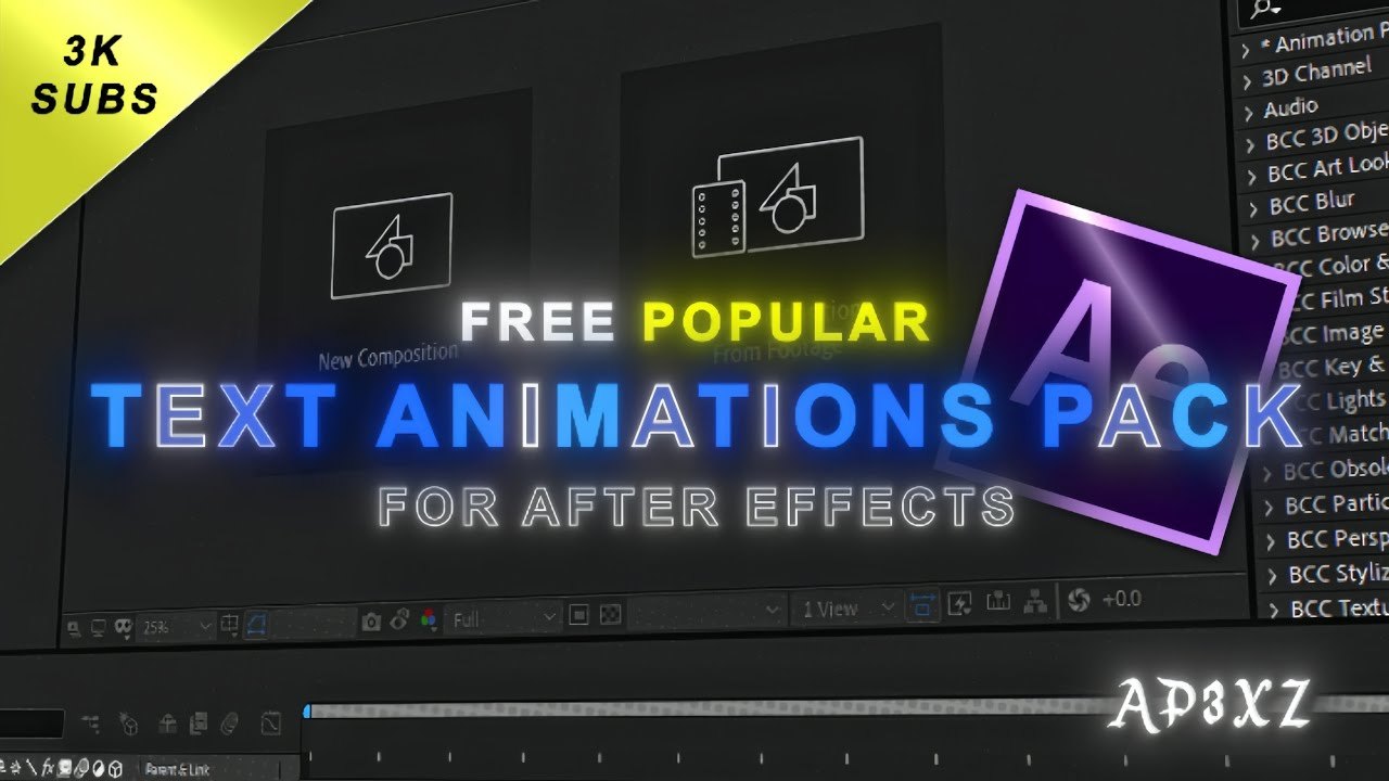 Free After Effects Animation Preset: 4 Text Animation Presets (AP3XZ)