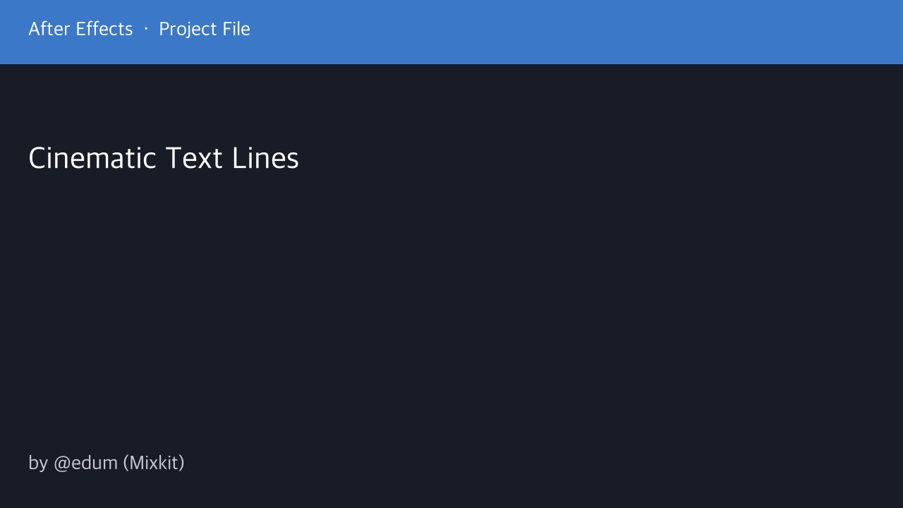 Free After Effects Project: Cinematic Text Lines Title (Mixkit)