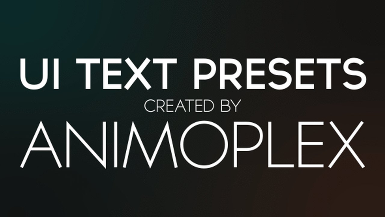 Free After Effects CS5.5+ Animation Preset: Futuristic UI Text Presets (Animoplex)