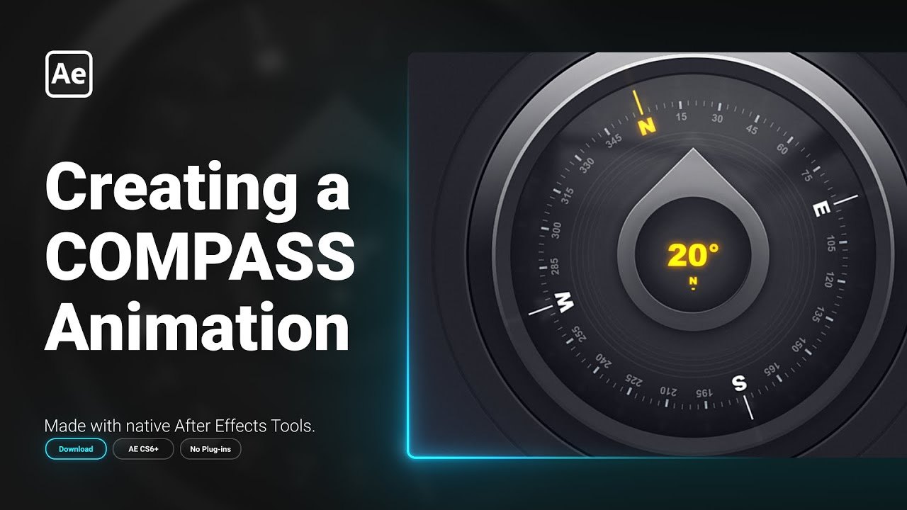 Free After Effects CS6+ Project: Compass UI with Shape Layers and Expressions (d3luxxxe)