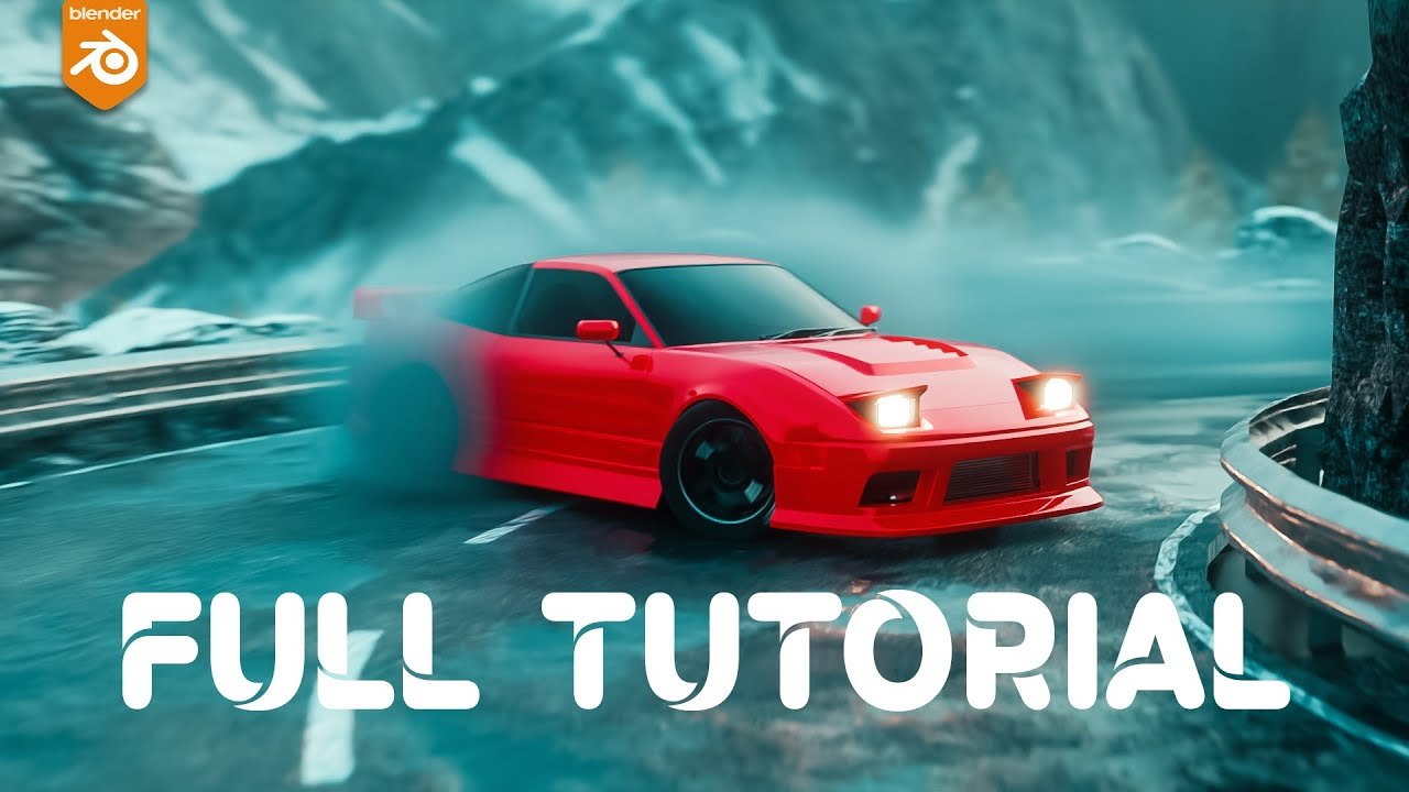 Free Blender Scene: Nissan 240SX Drift Animation (ANKUSH_FX)