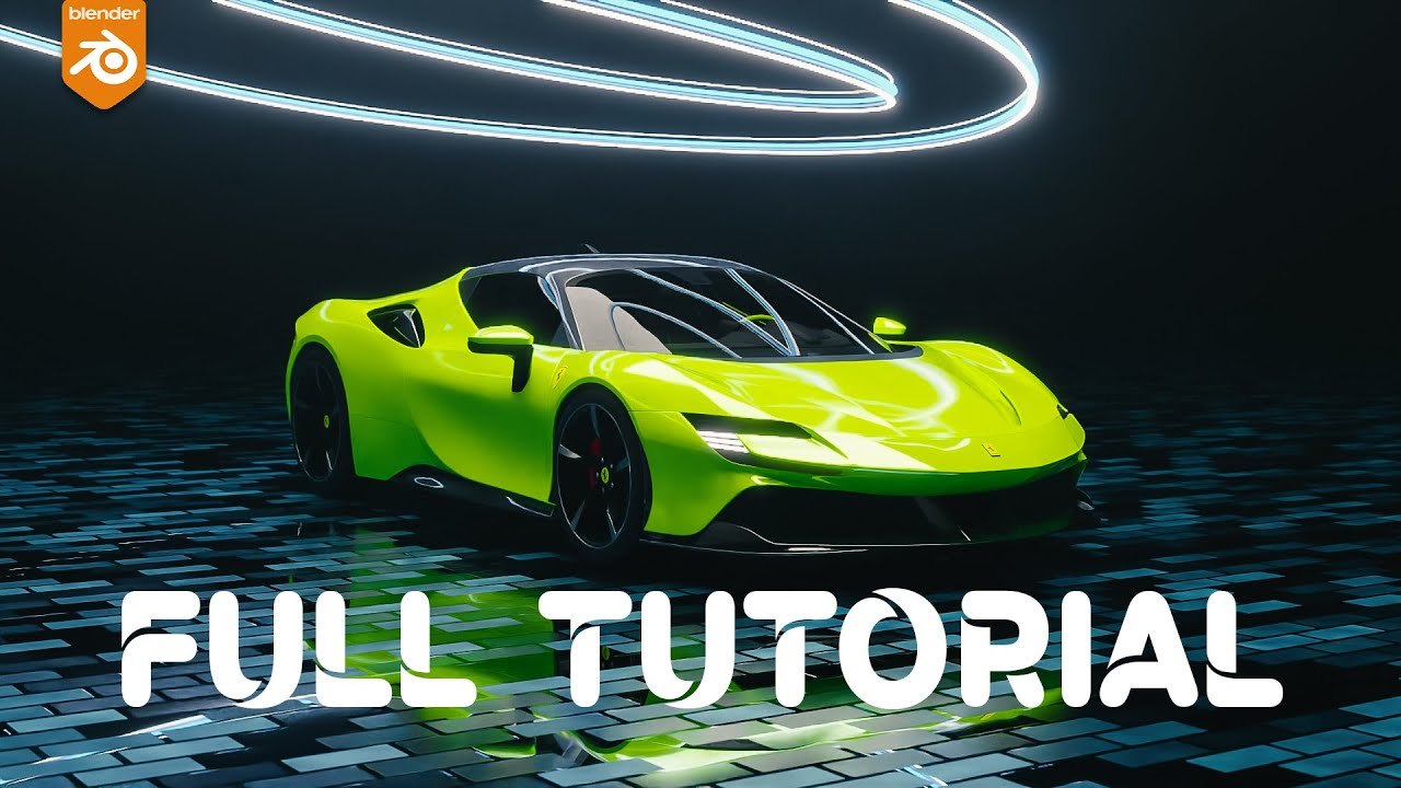 Free Blender Project File: Ferrari SF90 Car Animation (ANKUSH_FX)