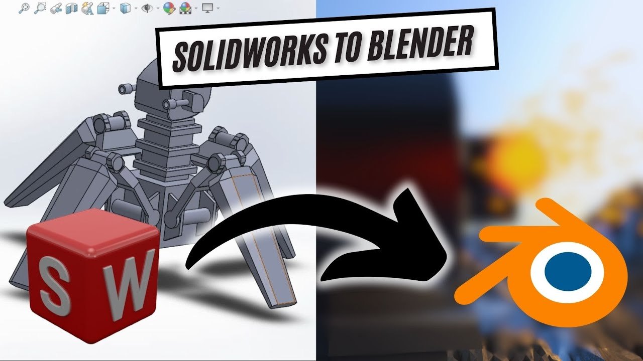 Free Blender Rigged Mech File from SolidWorks CAD (Oxfeldt Animation)
