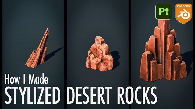 Free Blender Asset Pack: Stylized Desert Rocks (Vertex Horizons)