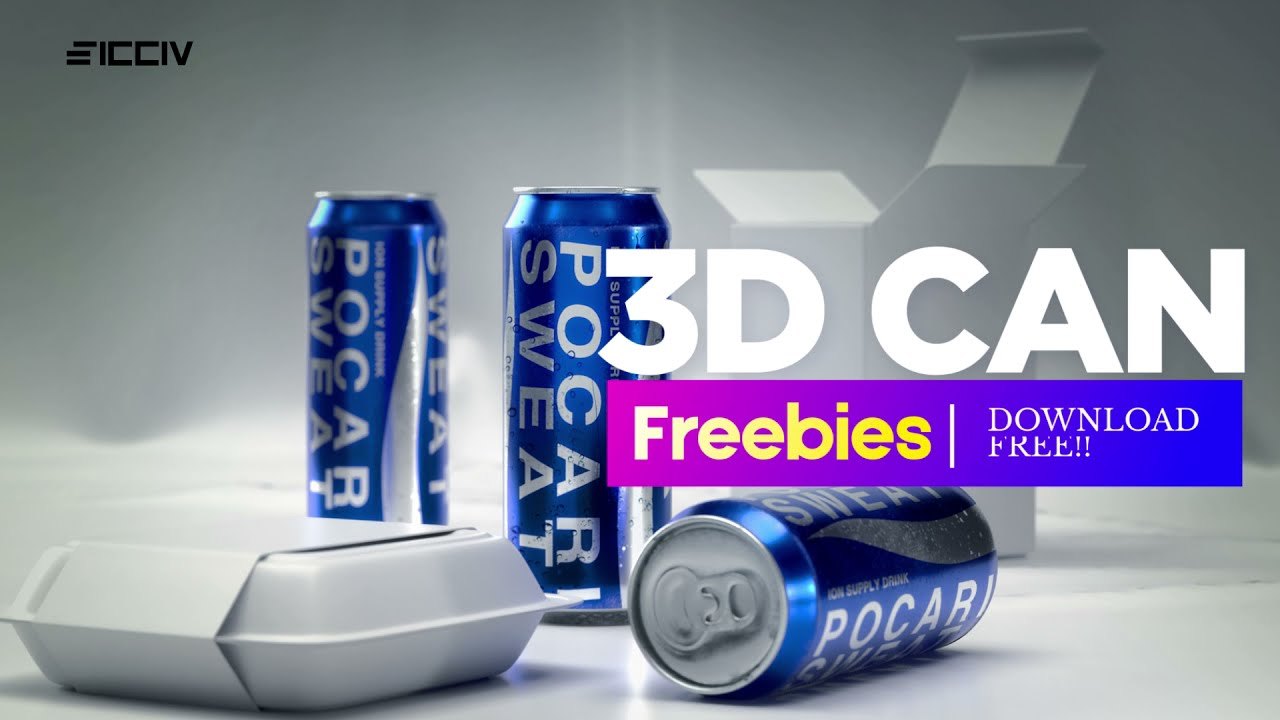 Free Blender Models: 3 Sports Drink Cans (.blend + FBX) (eicciv)