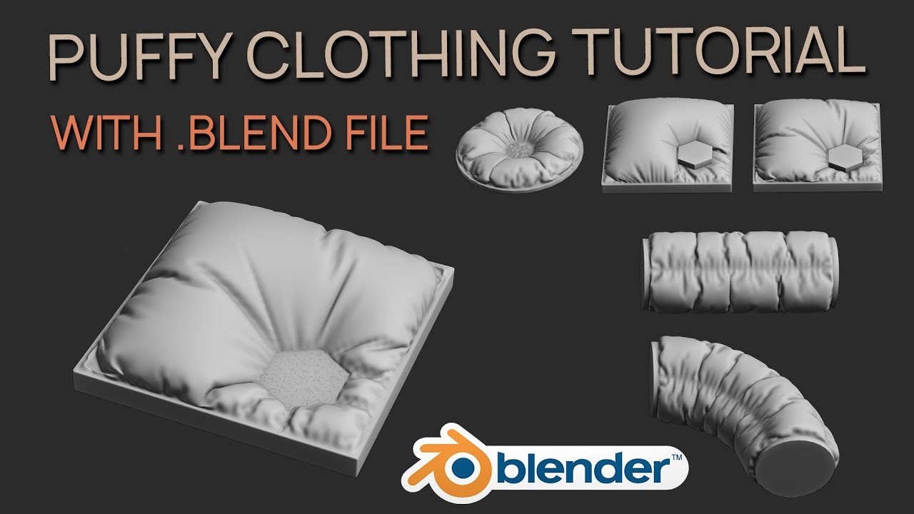 Free Blender 2.8 Puffy Cloth Simulation Examples (victorvdr9)