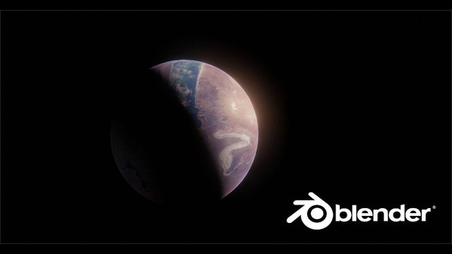 Free Blender EEVEE Scene: Stylized Sci-Fi Planet (Helium)