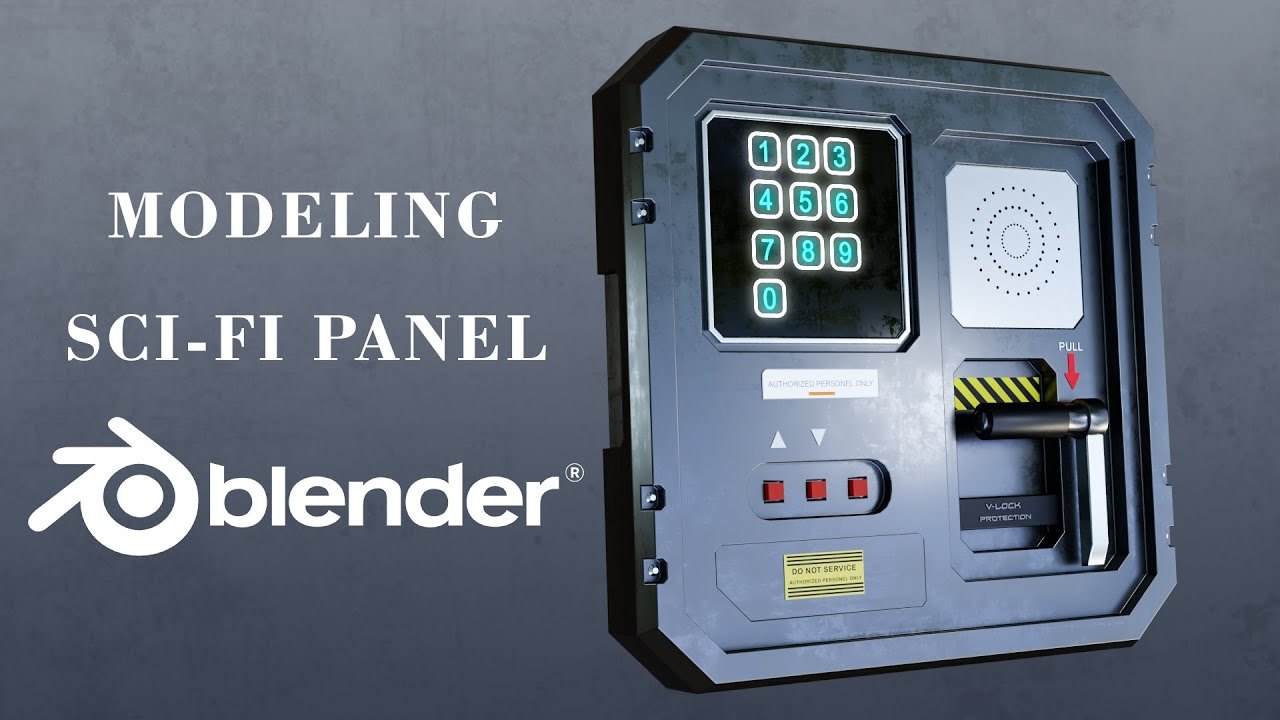 Free Blender 2.9 Scene: Hard Surface Sci-Fi Control Panel (ChuckCG)