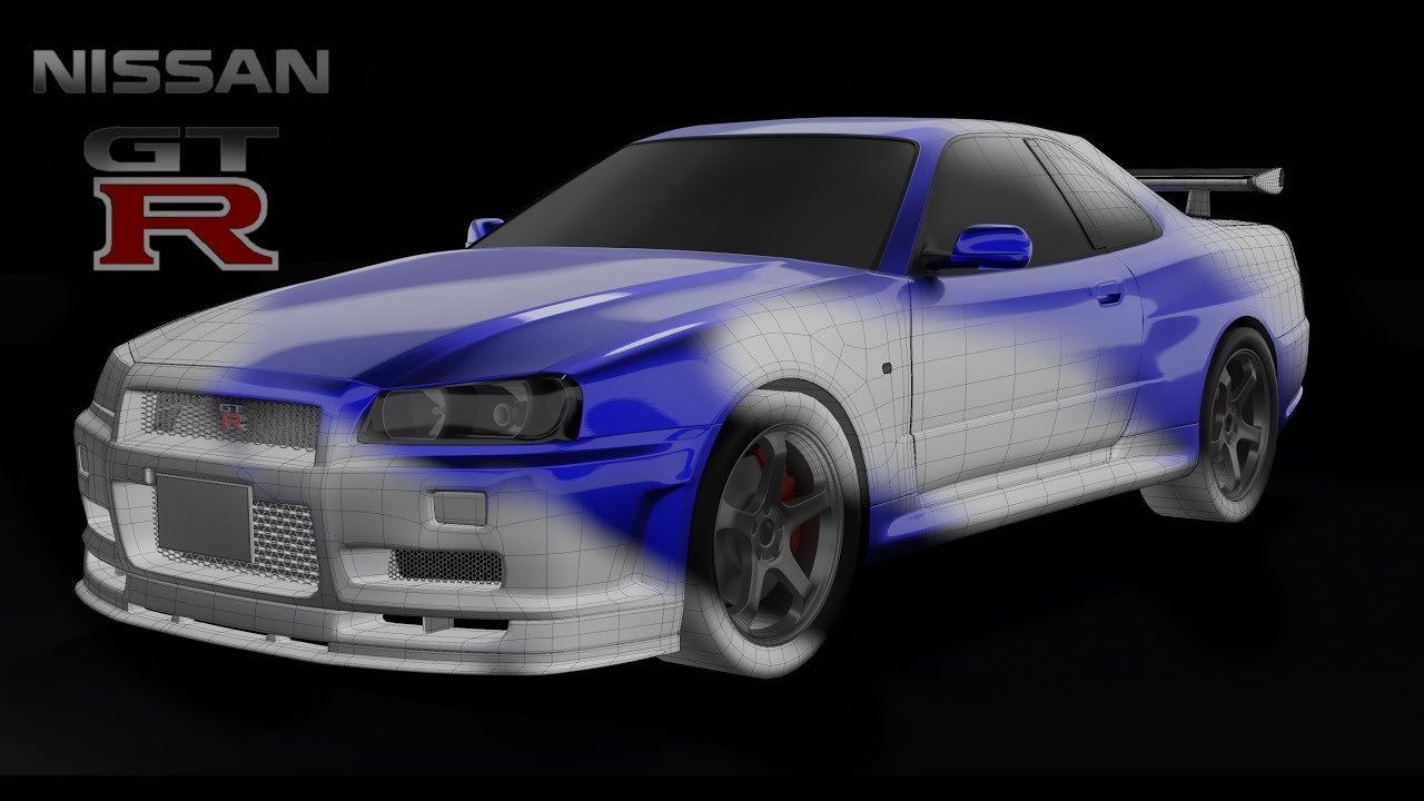 Free Blender Modeling File: Nissan Skyline R34 GT-R (Carmac)