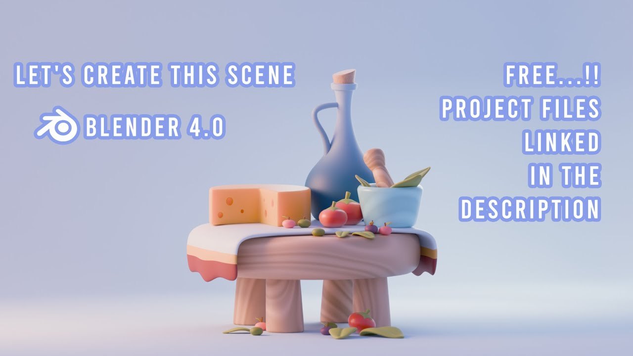Free Blender 3.6 Scene: Stylized Wooden Table and Vase (Mad Candy 3D)