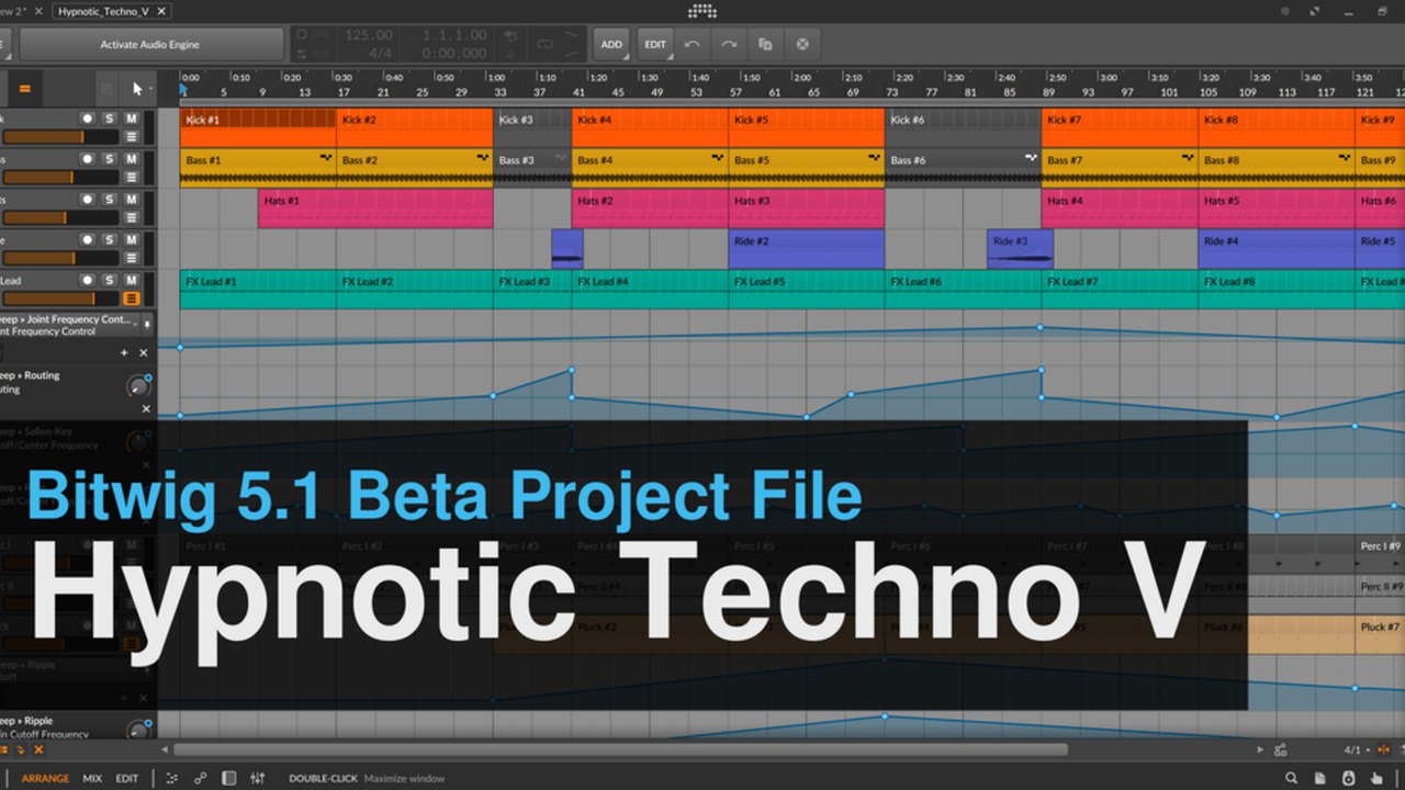 Free Bitwig 5.1 Hypnotic Techno Project V by Tonstein (Sweep Filter)