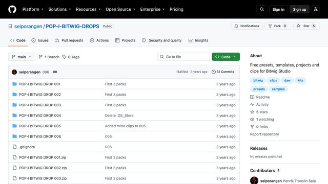 Free Bitwig Reggae, Dancehall and Dub Projects: POP-I Bitwig Drops