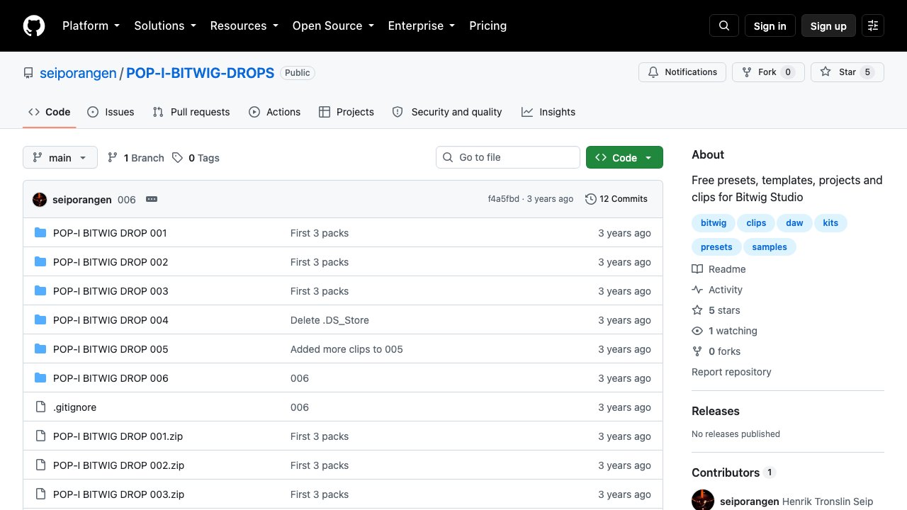 Free Bitwig Reggae, Dancehall and Dub Projects: POP-I Bitwig Drops