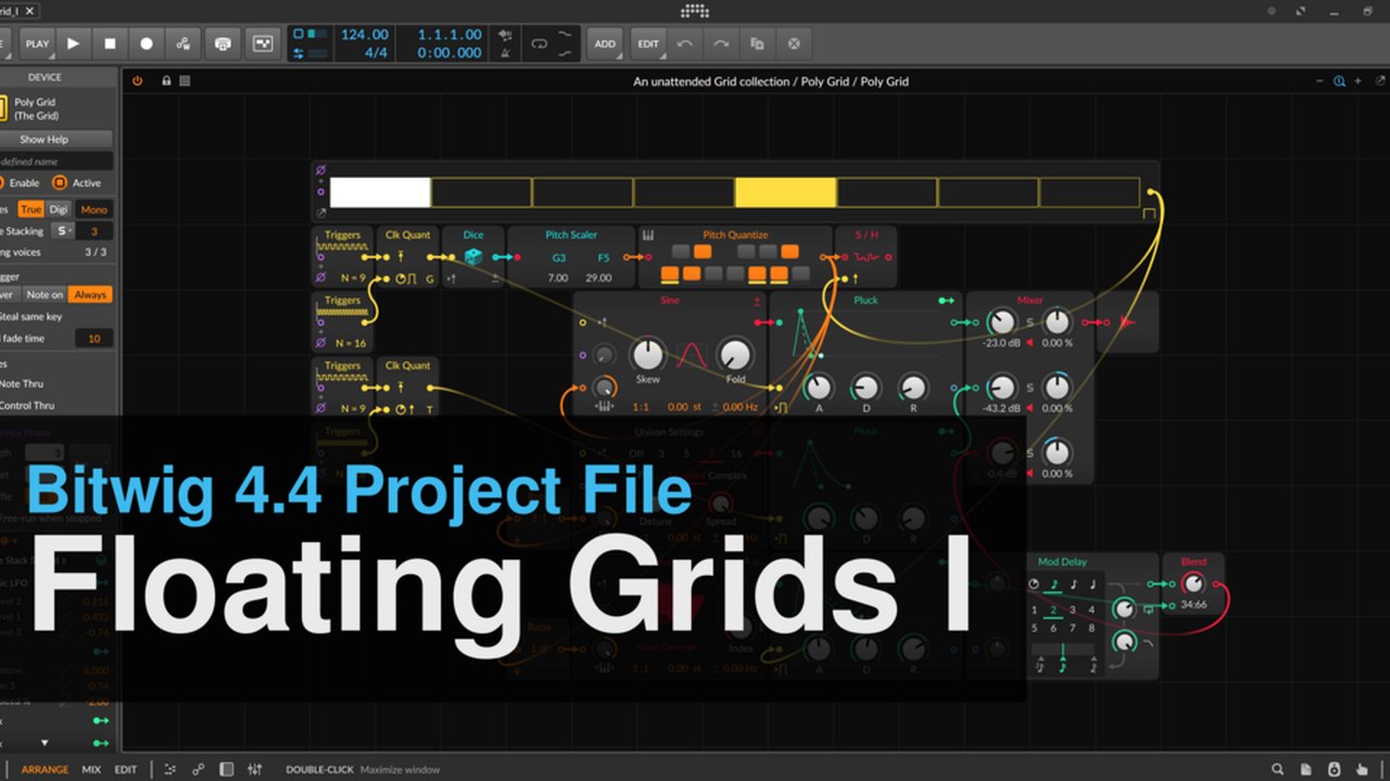 Free Bitwig 4.4 Generative Ambient Grid Project 'Floating Grids I'