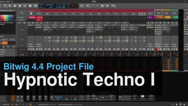 Free Bitwig 4.4 Hypnotic Techno Project I by Tonstein (Stock Only)