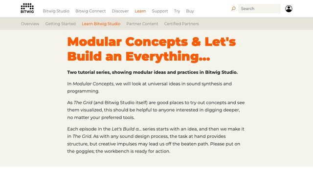 Free Bitwig Grid Tutorial Templates: Let's Build & Modular Concepts