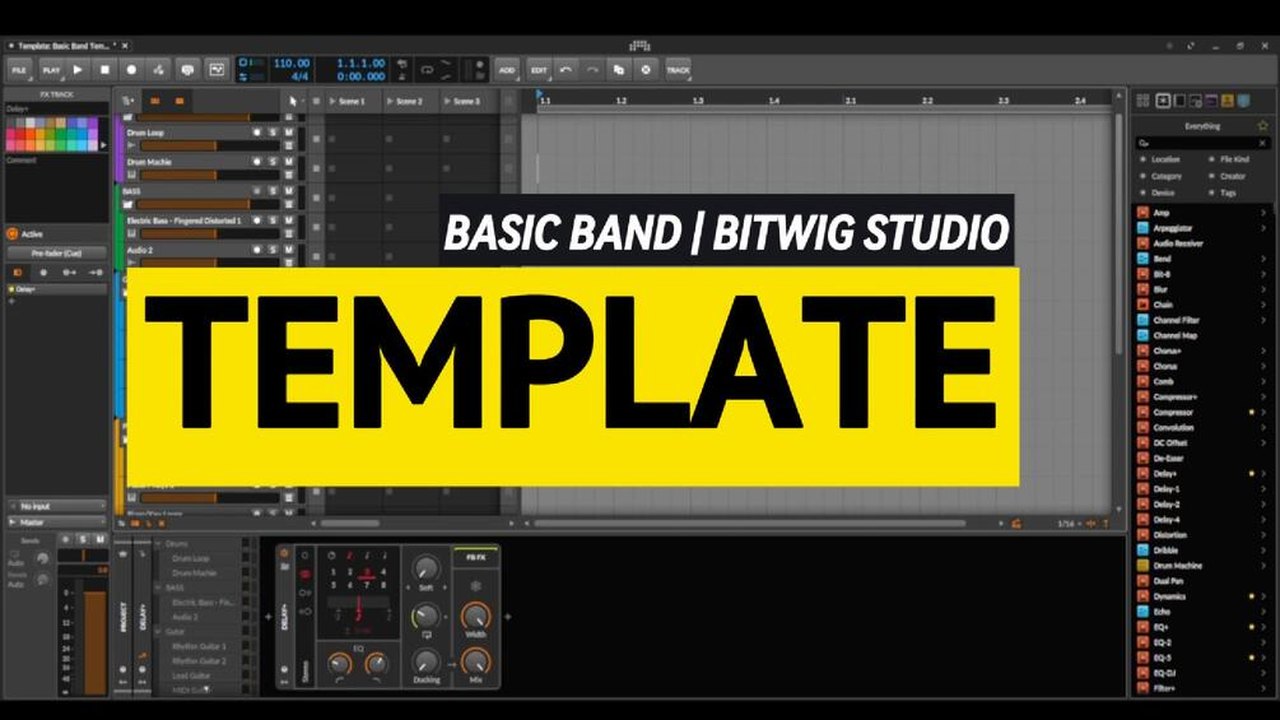 Free Bitwig Band Template 'Basic Band' by Reverb Reflections