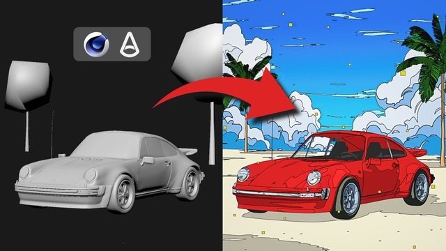 Free Cinema 4D Arnold Scene: City Pop Toon Shader (Casey Gu)