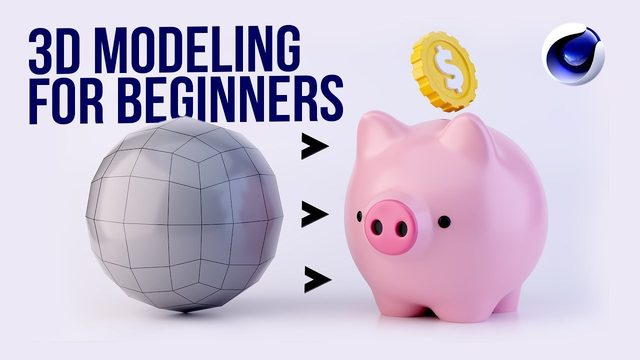 Free Cinema 4D Beginner Modeling Scene: Piggy Bank (eyedesyn)