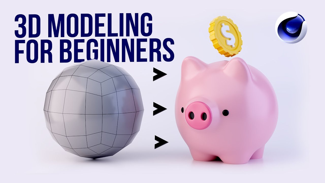 Free Cinema 4D Beginner Modeling Scene: Piggy Bank (eyedesyn)