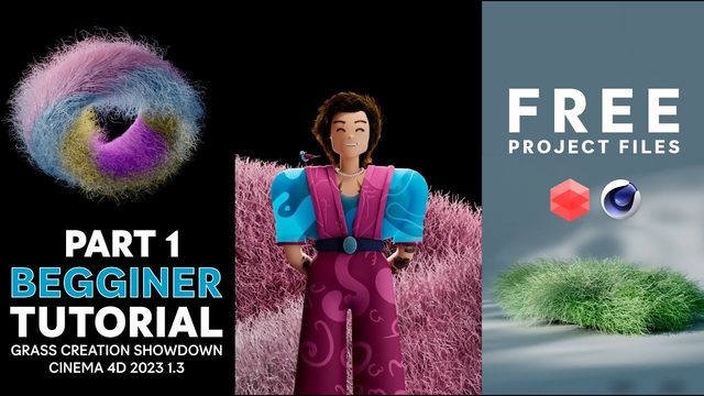 Free C4D 2023 Redshift Scene: Dynamic Hair Grass (Sandro Motion)