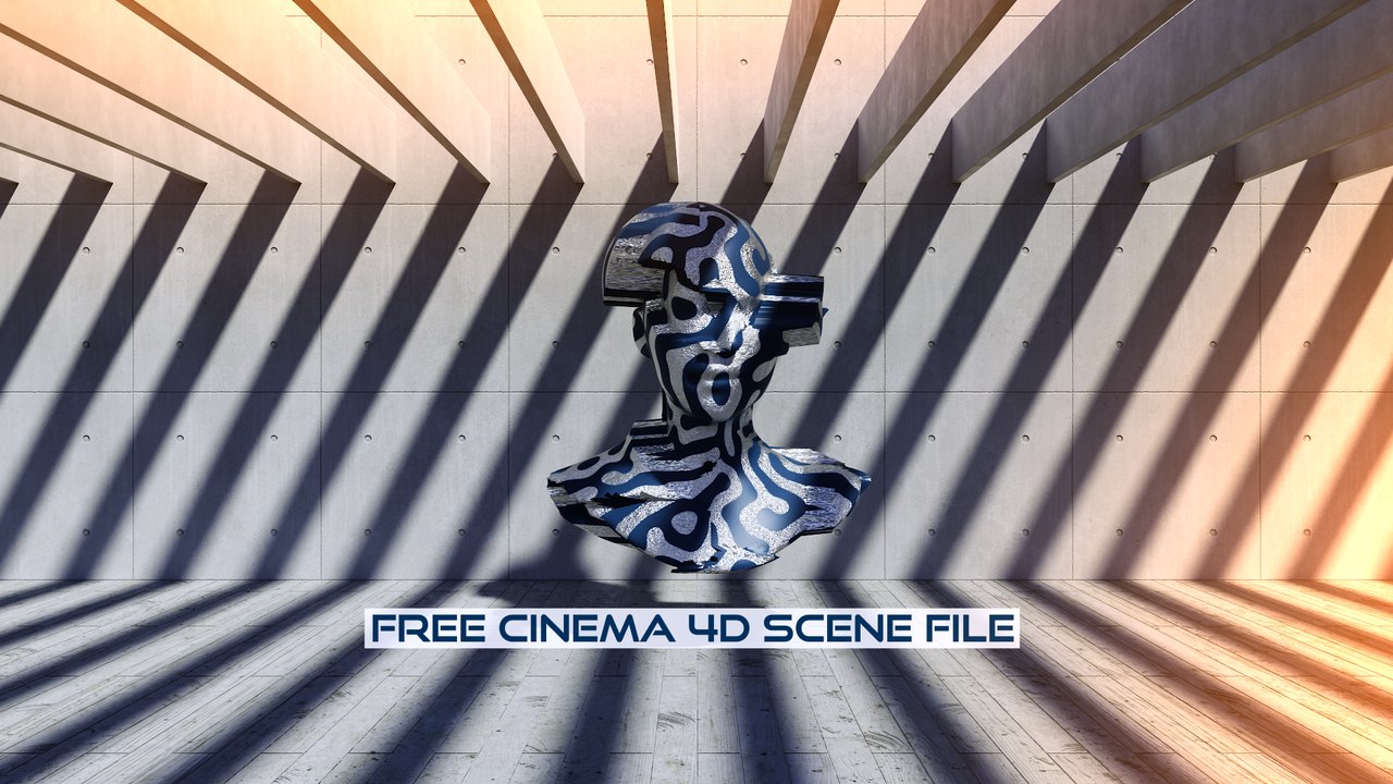 Free Cinema 4D R26 Rigged 3D Glitch Effect Scene (MadMonkey)