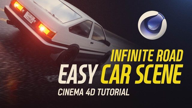 Free Cinema 4D Infinite Road Car Scene (Tutorials View+)