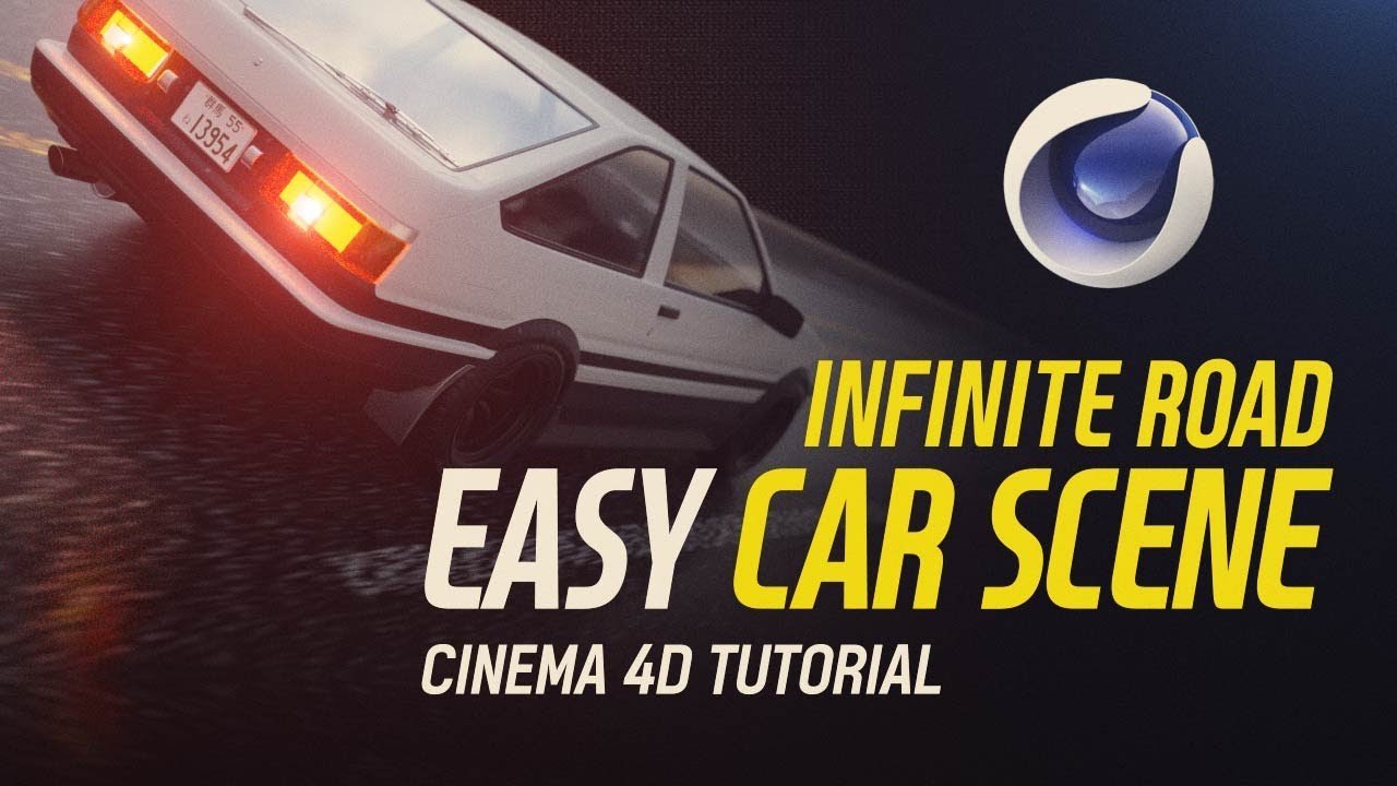 Free Cinema 4D Infinite Road Car Scene (Tutorials View+)