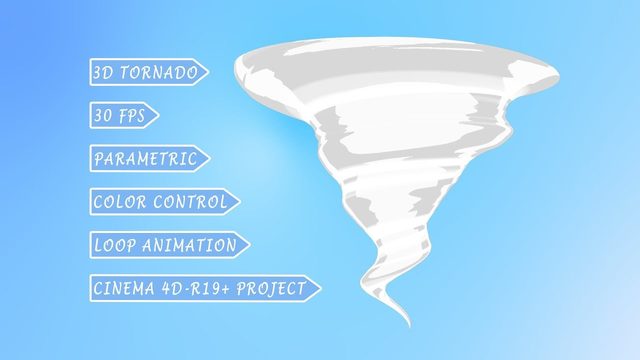 Free Cinema 4D R19 Stylized Cartoon Tornado Project (n0stamina)
