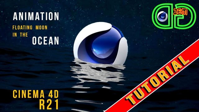 Free Cinema 4D R21 Moon in the Ocean Scene with HOT4D (Digy Zem)