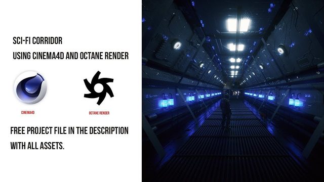 Free Cinema 4D Octane Sci-Fi Corridor Project File (Bat Max)