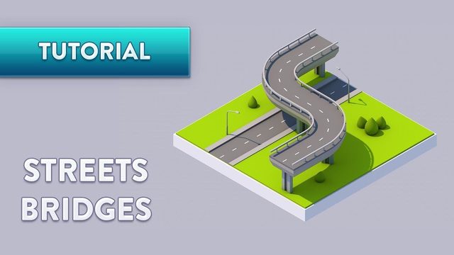 Free Cinema 4D Low Poly Streets and Bridges Scene (Twistereli)