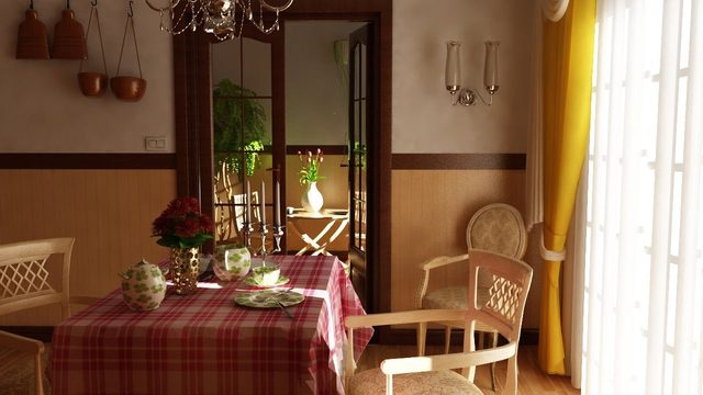 Free Cinema 4D R15 V-Ray Restaurant Interior Scene (TounsiWTF)