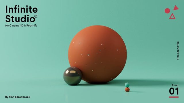 Free Cinema 4D 2025 Redshift Infinite Studio Scene File (Shape a Day)