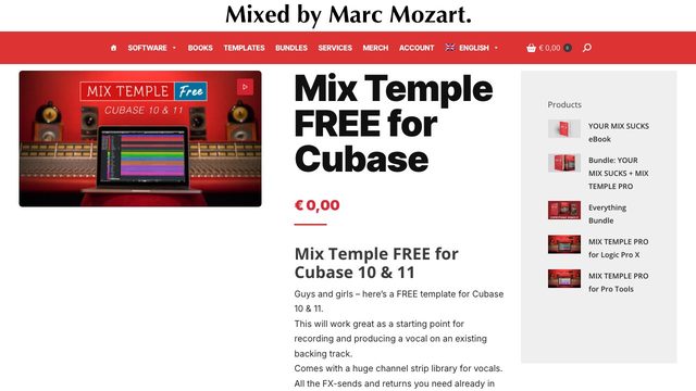 Free Cubase 10/11 Vocal Template: Mix Temple FREE by Marc Mozart