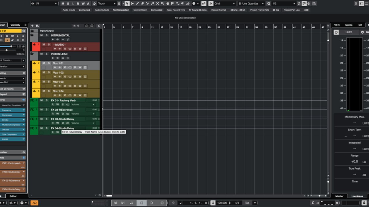 Free Cubase Project: Vocal Recording Template with Stock FX (Pedro Gerardo (pepe44))