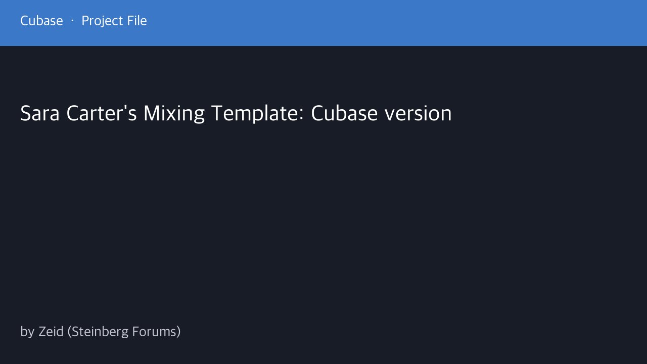 Free Cubase 14 Project: Sara Carter-Style Mixing Template (Zeid (Steinberg Forums))