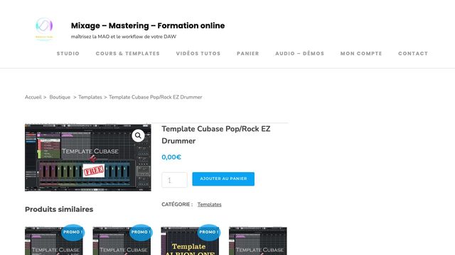 Free Cubase Project: Pop/Rock Template for EZ Drummer (Babaorum Studio (babaostud.com))