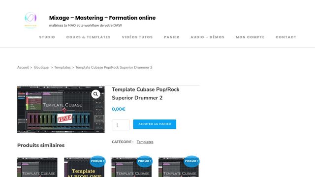 Free Cubase Project: Pop/Rock Template for Superior Drummer 2 (Babaorum Studio (babaostud.com))