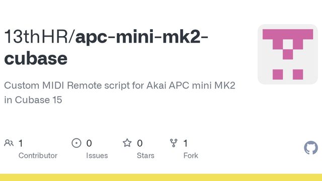 Free Cubase 15 MIDI Remote Script: Akai APC mini MK2 LED Mixer and Drum Pads (13thHouR)
