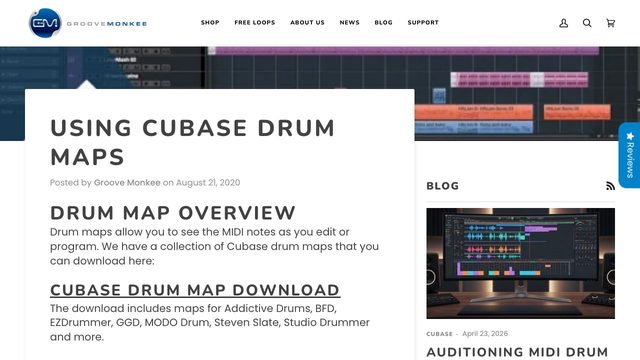 Free Cubase Drum Maps: Addictive Drums, BFD, EZdrummer, GGD, SSD and Superior Drummer (Groove Monkee)
