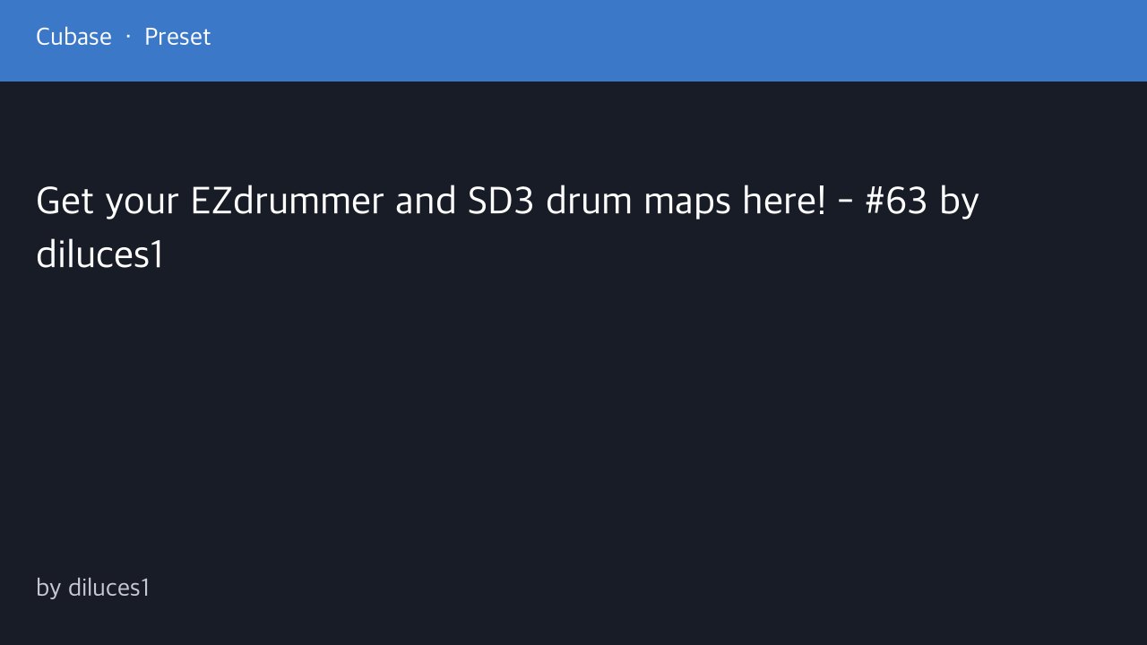 Free Cubase Drum Map: Toontrack EZX Death Metal (diluces1)