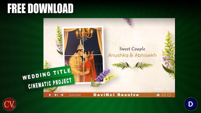 Free DaVinci Resolve 20 Wedding Title Project (Classic Videography)