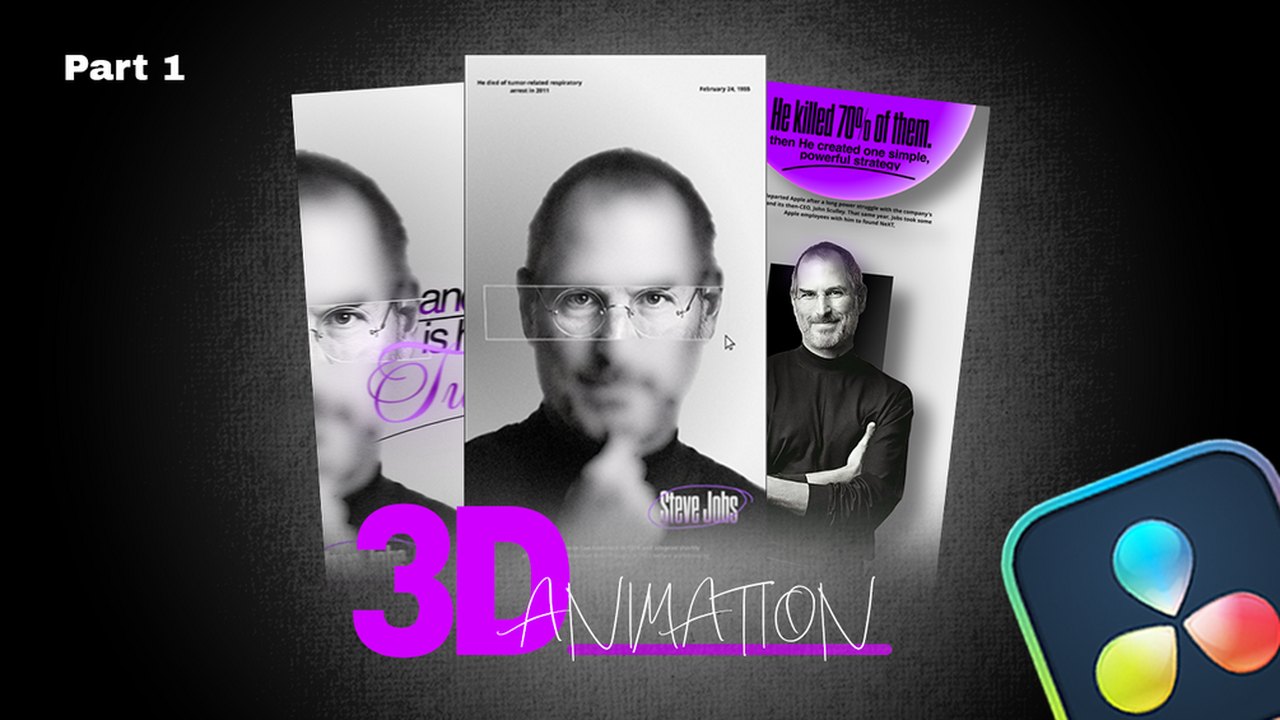 Free DaVinci Resolve Fusion Files: Steve Jobs Effect (Hussein Ramadan)